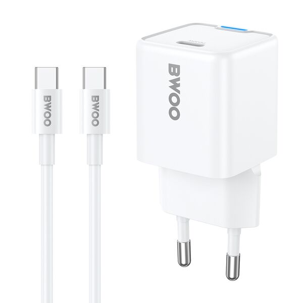 BWOO GaN 30W Wall Charger USB-C port with C-C 60W cable 6933654814997