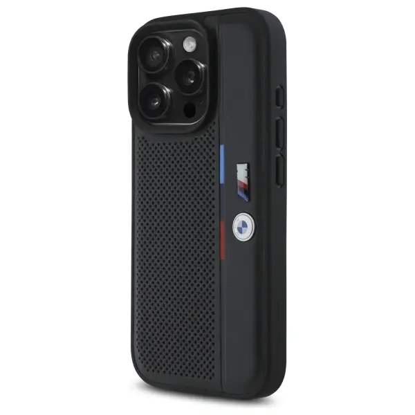 BMW BMHCP16L23PUPVK Apple iPhone 16 Pro hardcase M Perforated Tricolor Detail Line black