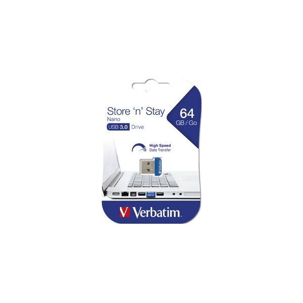 Pendrive Verbatim Store 'n' Stay NANO, 64 GB  (98711)