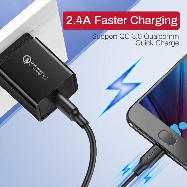 Kabel USB Ugreen USB-A - microUSB 1.5 m Czarny (60137)