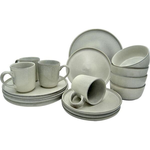 Excellent Houseware Zestaw OBIADOWY miska talerz talerzyk kubek 16 el.