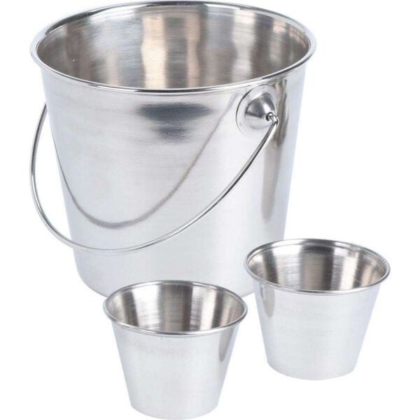 Excellent Houseware Wiaderko na FRYTKI przystawki przekąski + 2x miseczka na sosy dipy