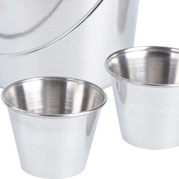 Excellent Houseware Wiaderko na FRYTKI przystawki przekąski + 2x miseczka na sosy dipy