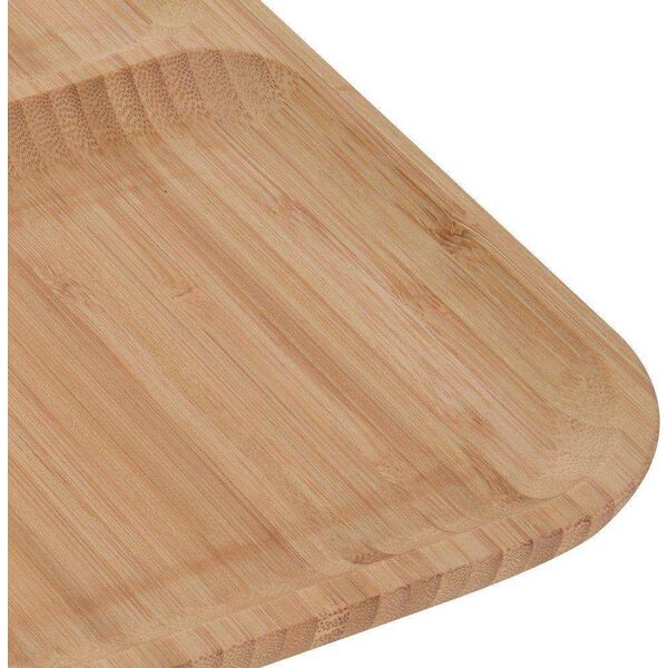 Excellent Houseware Talerz drewniany BAMBUSOWY dzielony kwadratowy taca patera 30x30 cm