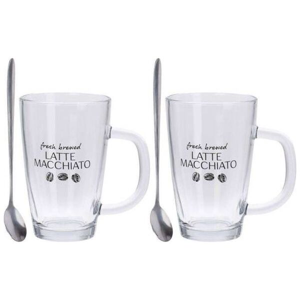 Excellent Houseware Dviejų puodelių su šaukšteliais rinkinys, skirtas LATTE MACCHIATO () - 50856628