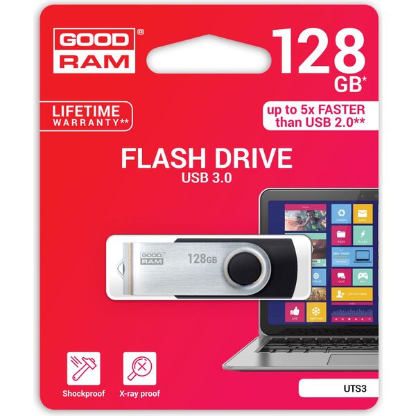 Pendrive GoodRam UTS3, 128 GB  (UTS3-1280K0R11)