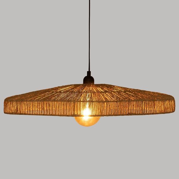 Lampa wisząca Atmosphera Lampa nad stół w jadalni BELLAMY, pleciony klosz z juty, Ø 58 cm