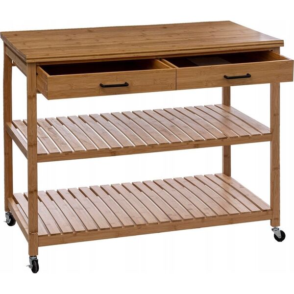 5five Wyspa kuchenna na kółkach, bambus, 108 x 60 x 90 cm
