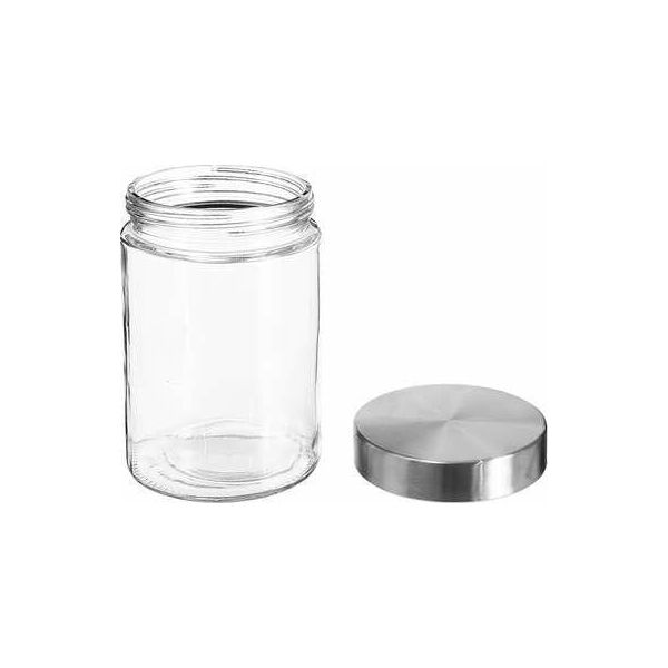 5five Pojemnik na żywność szklany z pokrywą ze stali nierdzewnej, 1200 ml