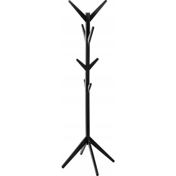 5five Wieszak drewniany na ubrania do przedpokoju, 178 cm, kolor czarny