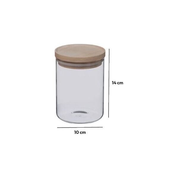 Secret de Gourmet Słoik na żywność sypką z drewnianym wieczkiem, 600 ml