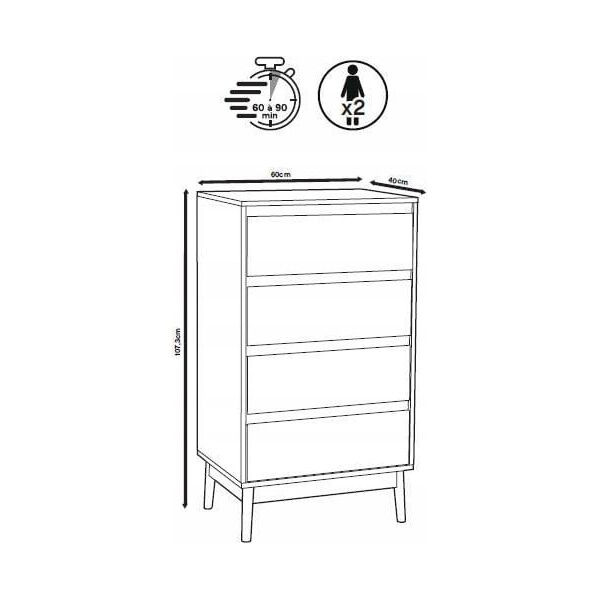 5five Komoda z szufladami ABANA, 60 x 40 x 107,3 cm