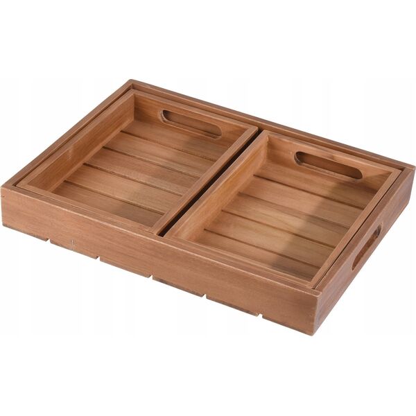 Home Styling Collection Zestaw tac dekoracyjnych TEAK, 3 elementy
