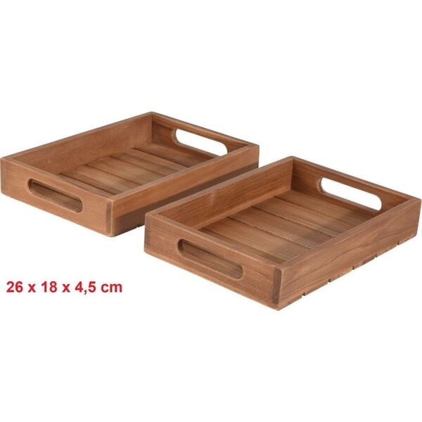 Home Styling Collection Zestaw tac dekoracyjnych TEAK, 3 elementy
