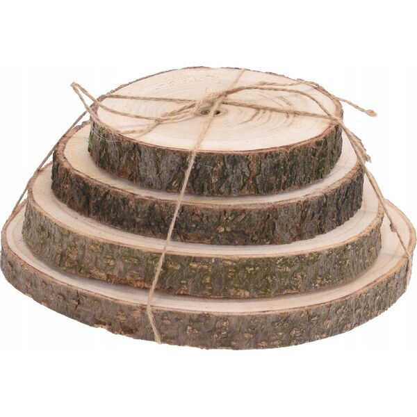 Home Styling Collection Drewniane podkładki pod talerze NATURAL, zestaw 4 sztuk