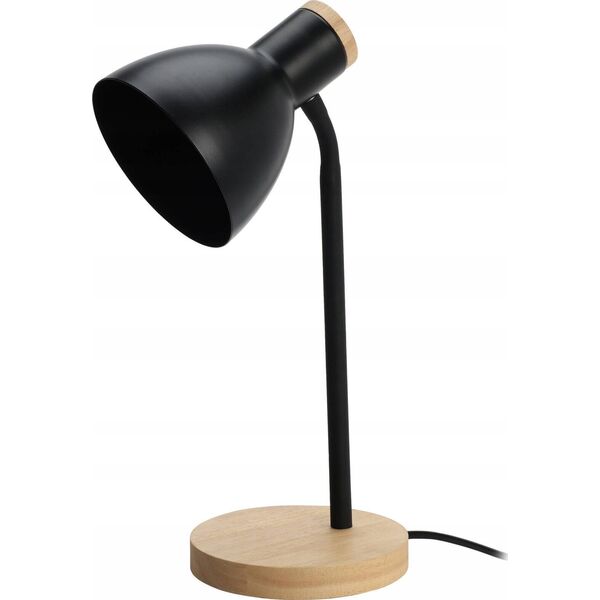 Home Styling Collection Lampka na biurko w skandynawskim stylu, drewniana podstawa, 14 x 36 cm
