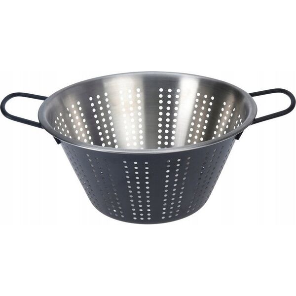 Home Styling Collection Durszlak metalowy ze stali nierdzewnej, wygodne uchwyty, Ø 22 cm