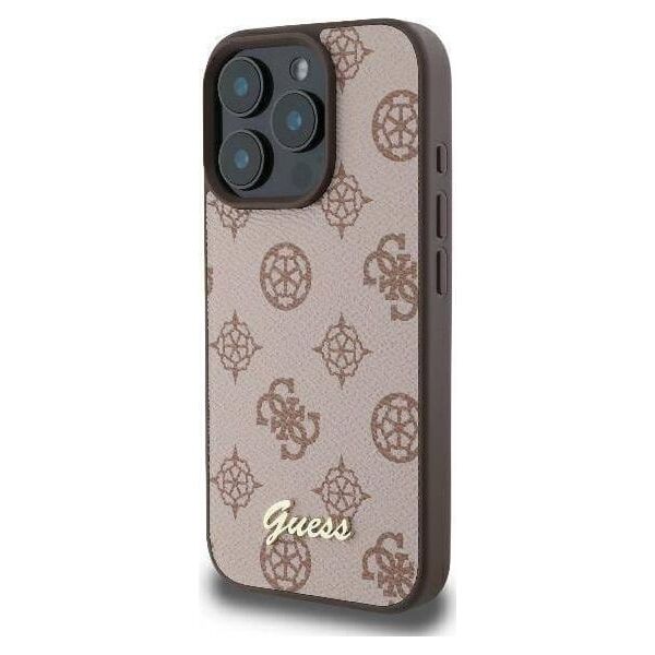 Guess Guess GUHMP16XPGPYSW iPhone 16 Pro Max 6.9" brązowy/brown hardcase Peony Script MagSafe