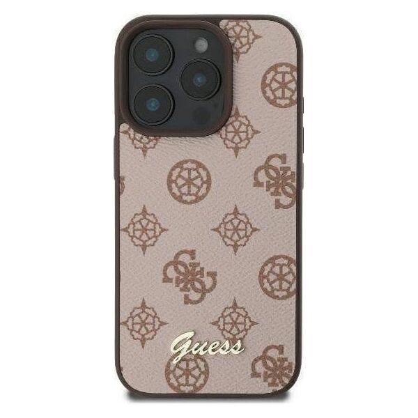 Guess Guess GUHMP16XPGPYSW iPhone 16 Pro Max 6.9" brązowy/brown hardcase Peony Script MagSafe