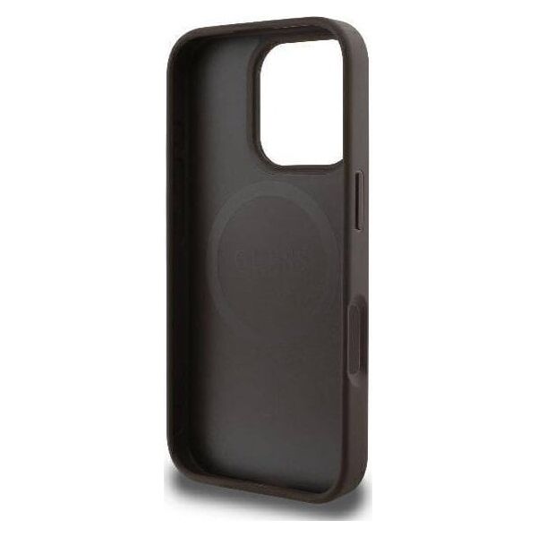 Guess Guess GUHMP16XPGPYSW iPhone 16 Pro Max 6.9" brązowy/brown hardcase Peony Script MagSafe