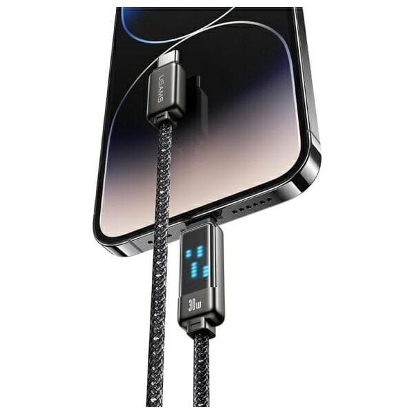 Usams USAMS Kabel USB-C na Lightning 30W 1,2m   Zinc Alloy Fast Charging Data Cable Meteor Series SJ743USB01 (US-SJ743)
