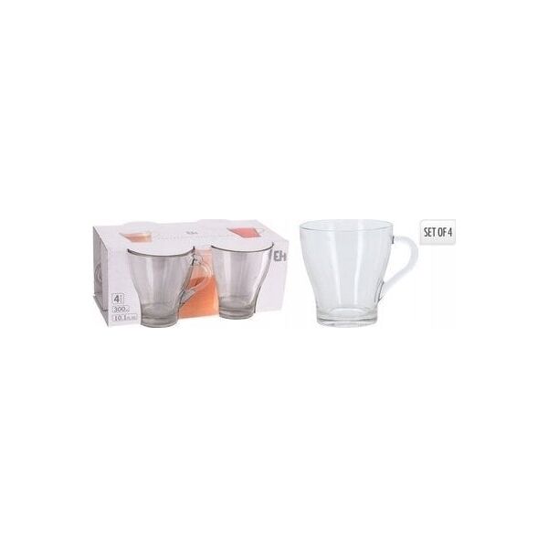 Excellent Houseware Szklanki do kawy herbaty, 4 sztuki x 300 ml