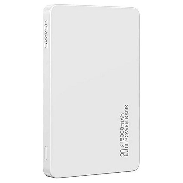Powerbank z ładowaniem bezprzewodowym USAMS US-CD231 5000mAh 20W PD Fast Charge biały/white