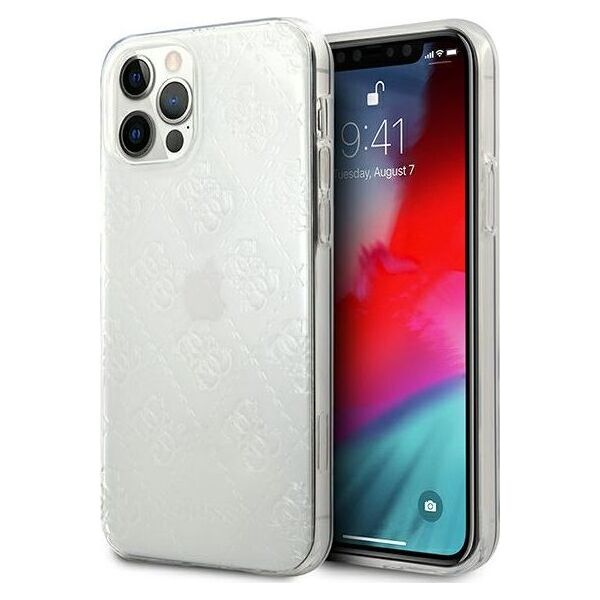 Guess Guess GUHCP12M3D4GTR iPhone 12/12 Pro 6,1 transparent hardcase 4G 3D Pattern Collection