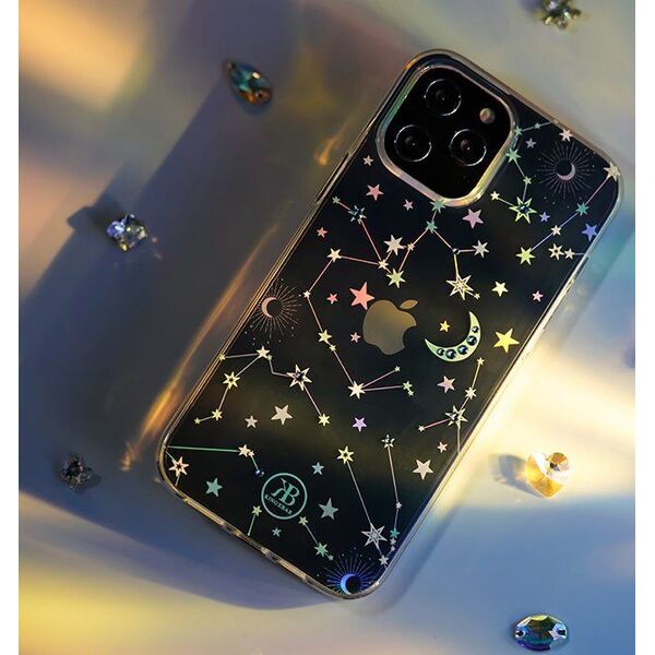 Kingxbar Kingxbar Lucky Series etui ozdobione oryginalnymi Kryształami Swarovskiego iPhone 12 mini przezroczysty (Clover) uniwersalny