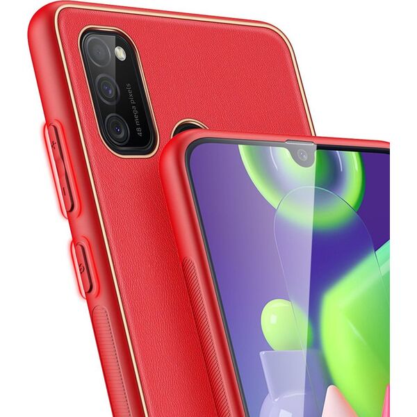 Dux Ducis Dux Ducis Yolo eleganckie etui pokrowiec ze skóry ekologicznej Samsung Galaxy M30s czerwony