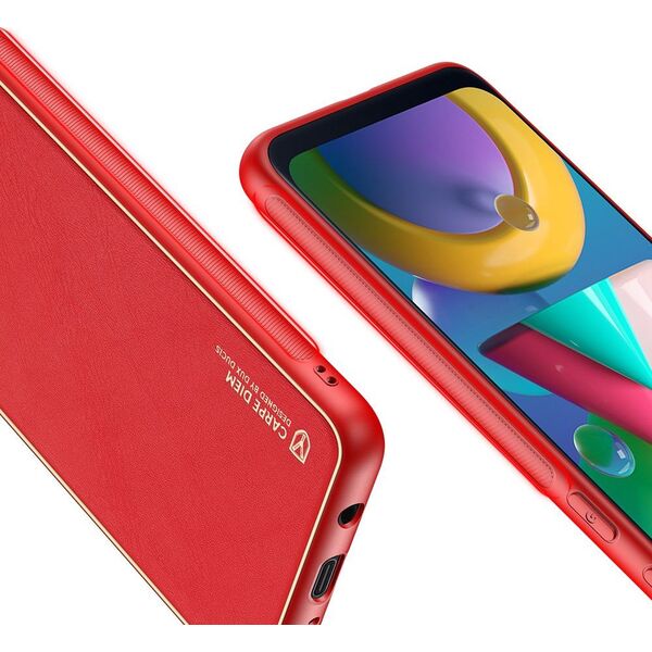 Dux Ducis Dux Ducis Yolo eleganckie etui pokrowiec ze skóry ekologicznej Samsung Galaxy M30s czerwony