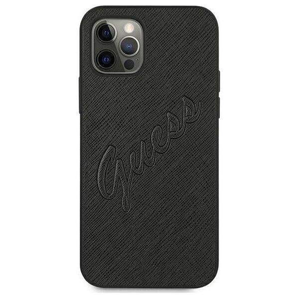 Guess Guess GUHCP12LRSAVSBK iPhone 12 Pro Max 6,7" czarny/black hardcase Saffiano Vintage Script