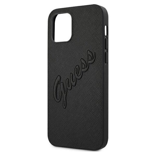 Guess Guess GUHCP12LRSAVSBK iPhone 12 Pro Max 6,7" czarny/black hardcase Saffiano Vintage Script