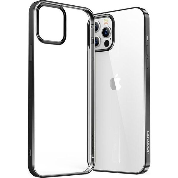 Joyroom Joyroom New Beautiful Series ultra cienkie przezroczyste etui z metaliczną ramką do iPhone Pro Max 12 czarny (JR-BP796)