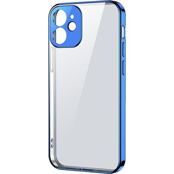 Joyroom Joyroom New Beauty Series ultra cienkie przezroczyste etui z metaliczną ramką do iPhone 12 Pro niebieski (JR-BP743)