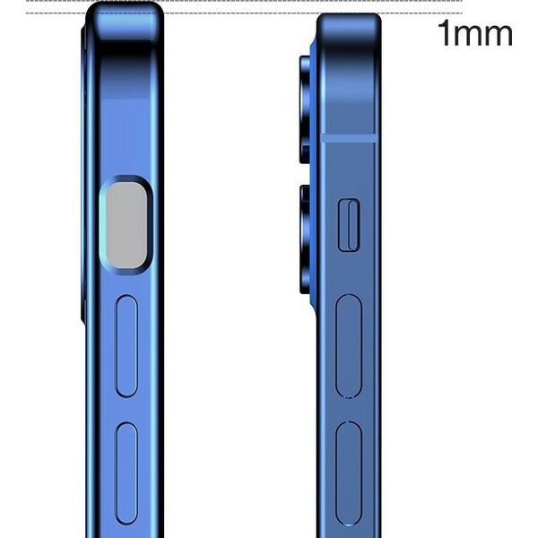 Joyroom Joyroom New Beauty Series ultra cienkie przezroczyste etui z metaliczną ramką do iPhone 12 mini czarny (JR-BP741)
