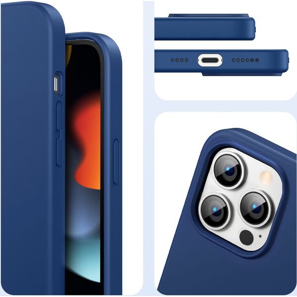 Ugreen Ugreen Protective Silicone Case gumowe elastyczne silikonowe etui pokrowiec iPhone 13 Pro Max niebieski