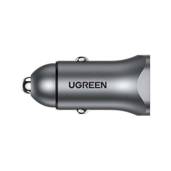 Ładowarka Ugreen Ładowarka samochodowa UGREEN CD130, USB-A+PD 3.0, USB-C, QC3.0 30W (szara)