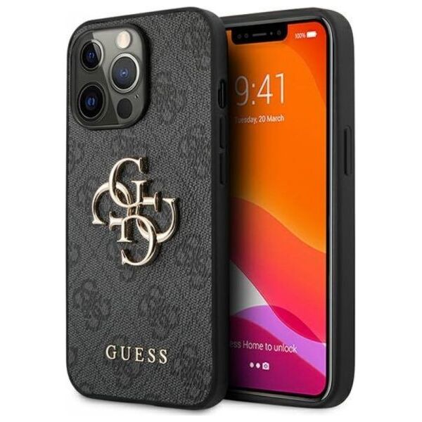 Guess Etui Guess GUHCP13L4GMGGR Apple iPhone 13 Pro szary/grey hardcase 4G Big Metal Logo