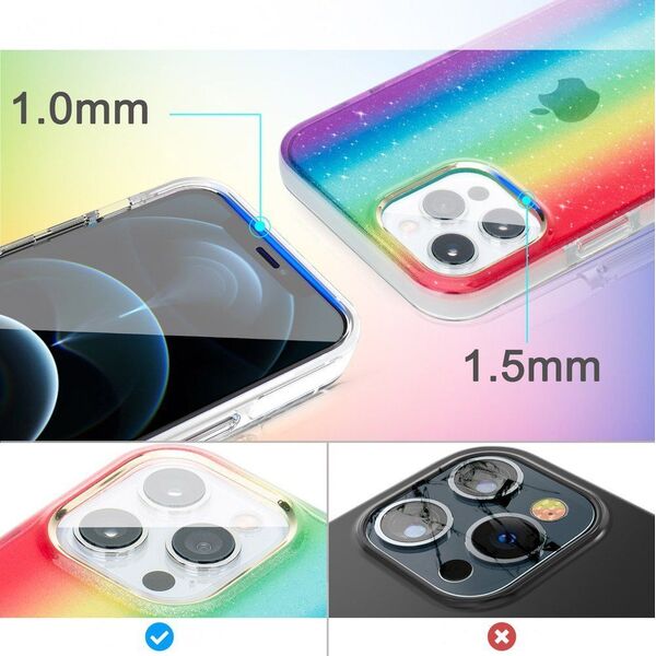 Kingxbar Kingxbar Ombre etui pokrowiec iPhone 12 Pro Max wielokolorowy