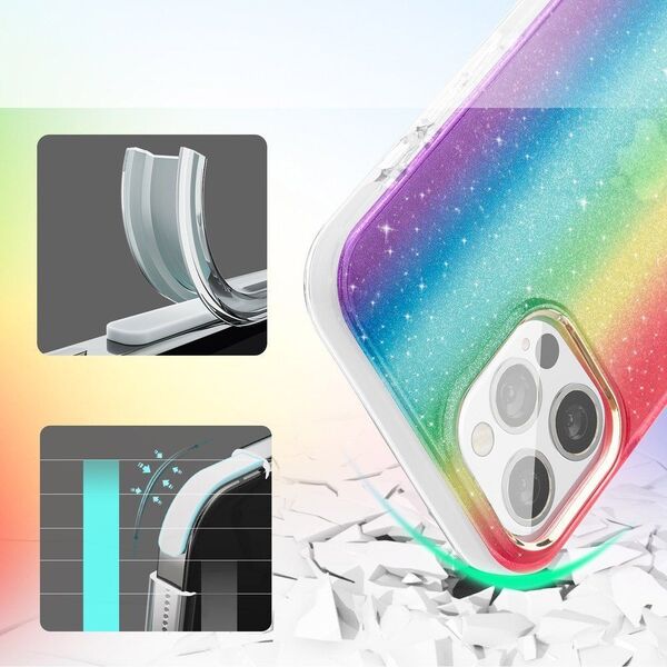 Kingxbar Kingxbar Ombre etui pokrowiec iPhone 12 Pro Max wielokolorowy