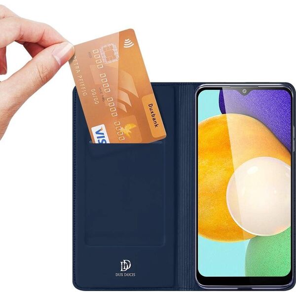 Dux Ducis Etui SAMSUNG GALAXY A03S z klapką Dux Ducis skórzane Skin Leather granatowe