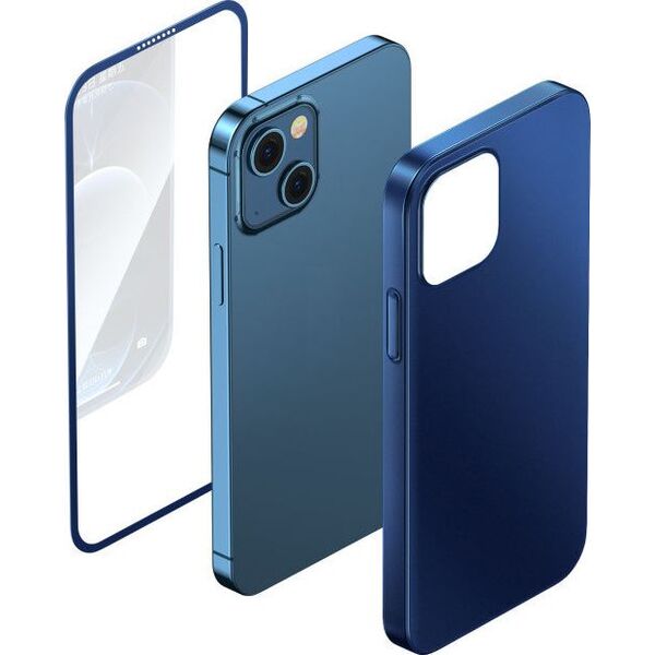 Joyroom Joyroom 360 Full Case etui pokrowiec do iPhone 13 Pro Max obudowa na tył i przód + szkło hartowane niebieski (JR-BP928 blue)