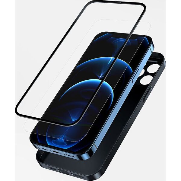Joyroom Joyroom 360 Full Case etui pokrowiec do iPhone 13 Pro Max obudowa na tył i przód + szkło hartowane niebieski (JR-BP928 blue)