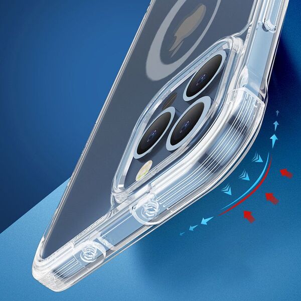Joyroom Joyroom Magnetic Defender magnetyczne etui do iPhone 13 pancerny pokrowiec z haczykami podstawką przezroczysty (kompatybilne z MagSafe)