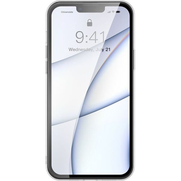 Baseus Baseus Frosted Glass Case etui pokrowiec do iPhone 13 Pro sztywna obudowa z żelową ramką czarny (ARWS000401)