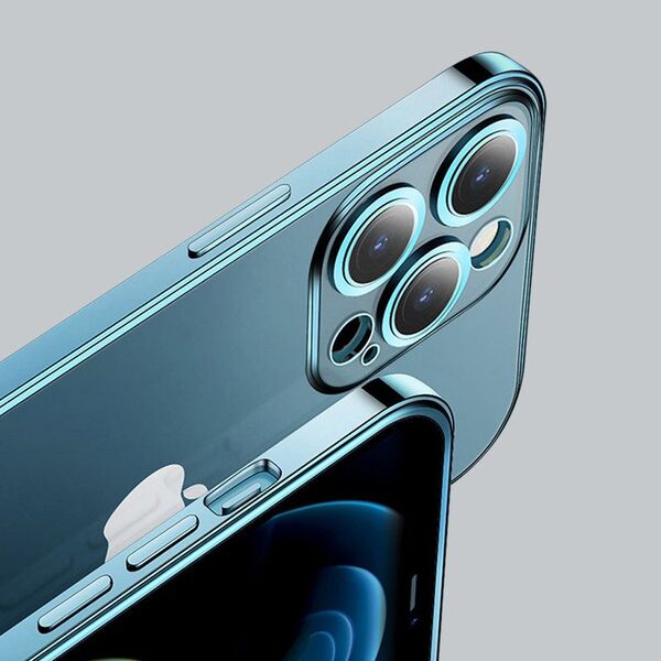 Joyroom Joyroom Chery Mirror Case etui pokrowiec do iPhone 13 Pro obudowa z metaliczną ramką srebrny (JR-BP908 silver)