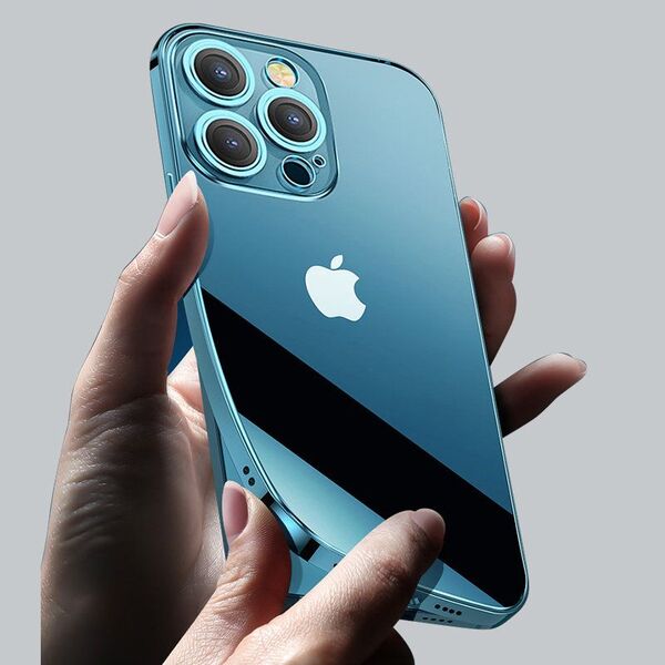 Joyroom Joyroom Chery Mirror Case etui pokrowiec do iPhone 13 Pro obudowa z metaliczną ramką srebrny (JR-BP908 silver)