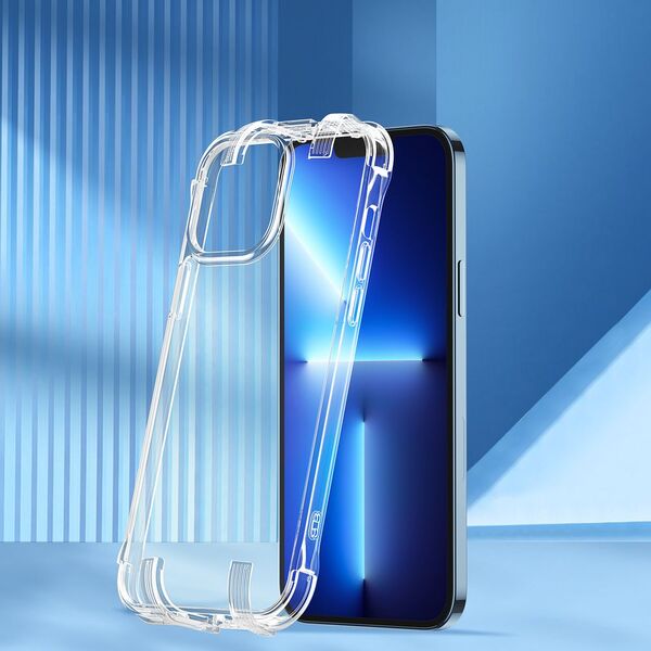 Joyroom Joyroom Defender Series etui pokrowiec do iPhone 13 Pro pancerna obudowa z haczykami podstawką przezroczysty (JR-BP955)