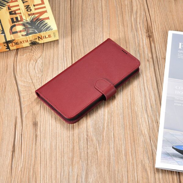 iCarer iCarer Haitang Leather Wallet Case skórzane etui do Samsung Galaxy S22+ (S22 Plus) portfel obudowa pokrowiec czerwony (AKSM05RD)